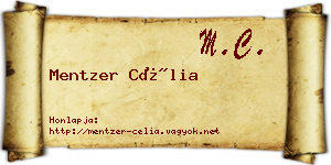 Mentzer Célia névjegykártya